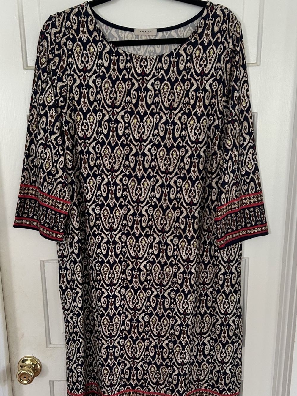 Gilli Paisley Dress in Navy & Red Like New Sz 2x